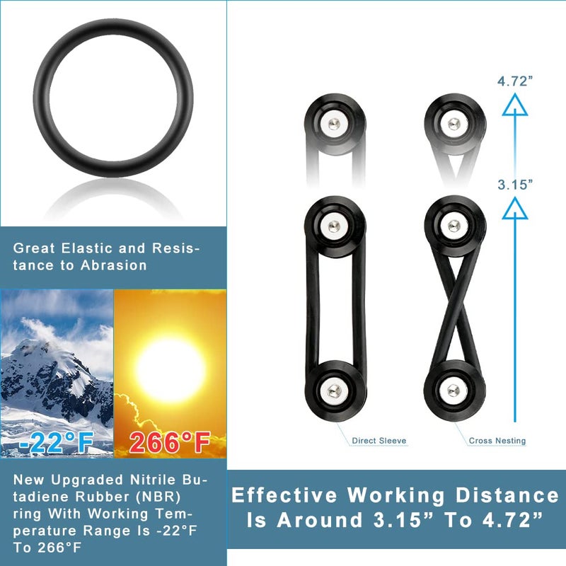 Rolling Gears JDM Bumper Quick Release Front Rear Bumper Fasteners, 4 Piece (Black), 8 x O-Ring - Image 4